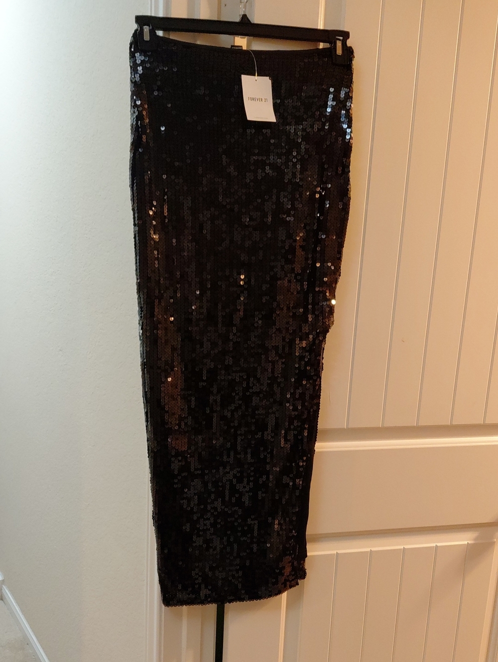 Forever 21 Black Sequin Midi Pencil Skirt